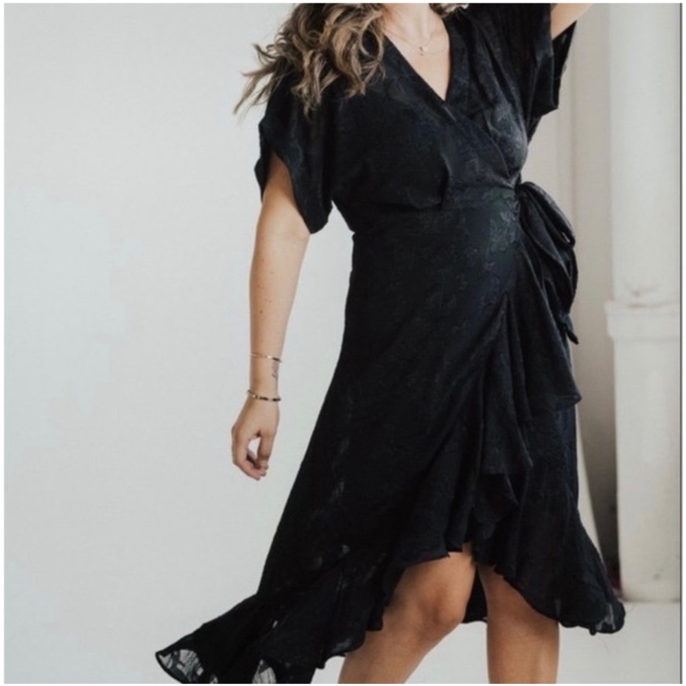 Carly Jean LA Black Wrap Dress S